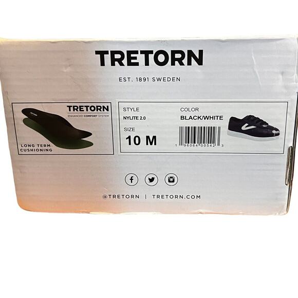 NEW Tretorn Womens Sneakers Size 10 Black Elite Plus NIB Ortholite Comfort - Picture 3 of 12
